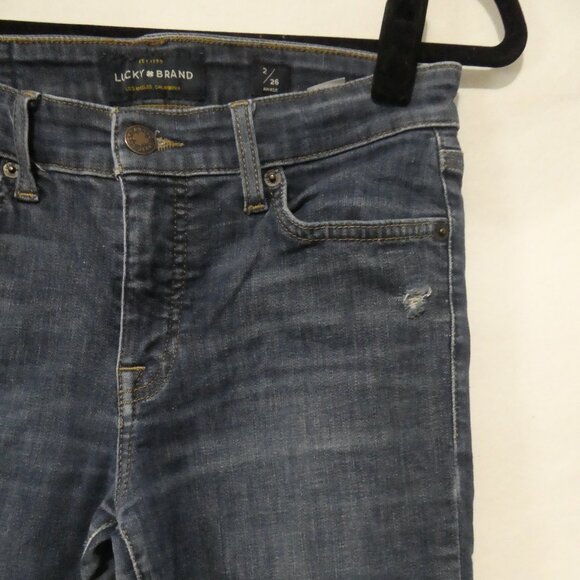 LUCKY BRAND - Ava - Skinny - Ankle | size 4/27 | Blue Distressed Denim Jeans - Picture 5 of 16